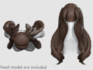 Long Ponytails Hairstyle V11801 3D Model