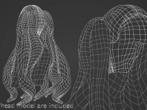 Long Ponytails Hairstyle V11801 3D Model