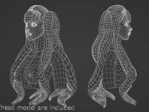 Long Ponytails Hairstyle V11801 3D Model