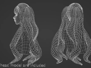 Long Ponytails Hairstyle V11801 3D Model