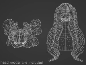 Long Ponytails Hairstyle V11801 3D Model