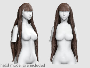 Long Wavy Hairstyle V12474 3D Model