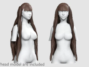 Длинная волнистая прическа V12474 3D Модель