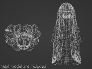 Long Wavy Hairstyle V12474 3D Model