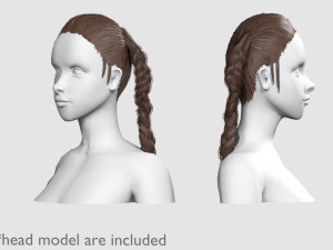 Pigtails Braids Hairstyle V8907 3D Модель