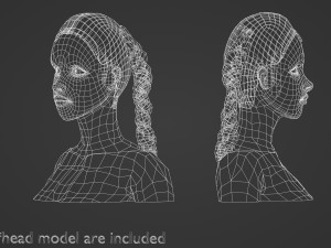 Pigtails Braids Hairstyle V8907 3D Модель