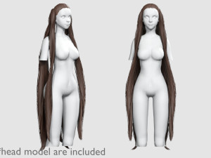 Pigtails Long Hairstyle V12723 3D Model