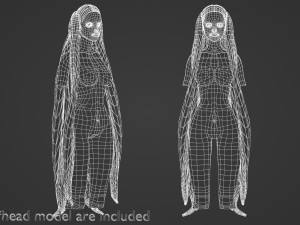 Pigtails Long Hairstyle V12723 3D-Modell