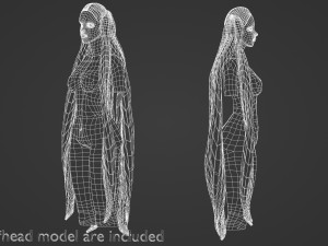 Pigtails Long Hairstyle V12723 3D-Modell