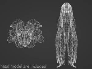 Pigtails Long Hairstyle V12723 3D-Modell