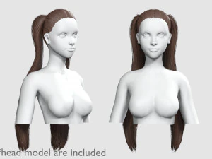 Warkocze Prosta fryzura V5591 Model 3D