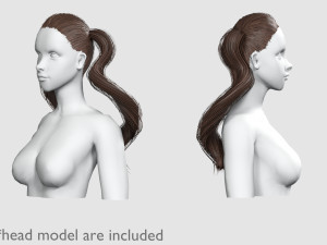 Pigtails Tight Hairstyle V8228 3D Модель