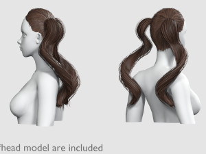 Pigtails Tight Hairstyle V8228 3D Модель