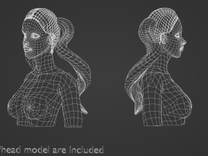 Pigtails Tight Hairstyle V8228 3D Модель