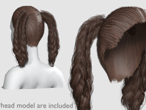 Ponytails Braids Hairstyle V18540 3D Model