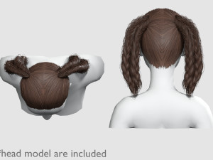 Ponytails Braids Hairstyle V18540 3D Model