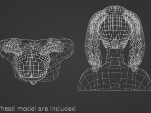 Ponytails Braids Hairstyle V18540 3D Model