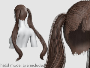 Ponytails Cute Hairstyle V7025 Model 3D