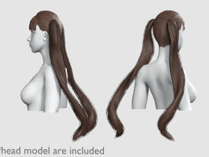 Ponytails Cute Hairstyle V7025 Model 3D