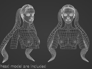 Ponytails Cute Hairstyle V7025 Model 3D
