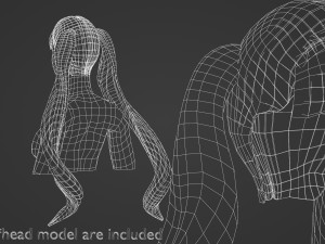 Ponytails Cute Hairstyle V7025 Model 3D