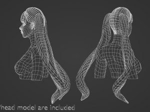 Ponytails Cute Hairstyle V7025 Model 3D