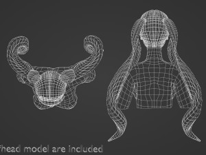 Ponytails Cute Hairstyle V7025 Model 3D