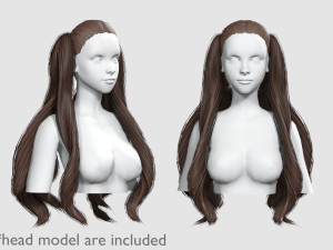 Long Curly Hairstyle - 3D Model by nickianimations