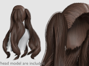 Ponytails Long Hairstyle V11447 3D 모델
