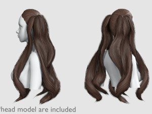 Ponytails Long Hairstyle V11447 3D 모델