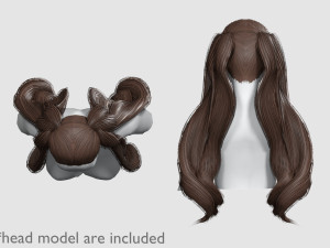 Ponytails Long Hairstyle V11447 3D 모델