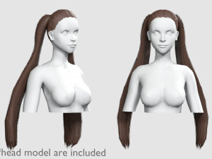 Ponytails Straight Hairstyle V5615 3D 모델