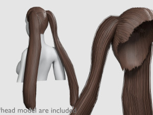 Ponytails Straight Hairstyle V5615 3D Model