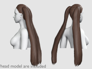 Ponytails Straight Hairstyle V5615 3D Model