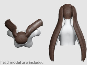 Ponytails Straight Hairstyle V5615 3D Model