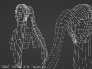Ponytails Straight Hairstyle V5615 3D Model