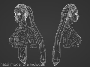 Ponytails Straight Hairstyle V5615 3D Model