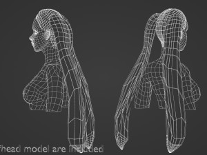 Ponytails Straight Hairstyle V5615 3D Model