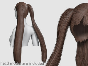 Straight Ponytails Hairstyle V5921 3D Model