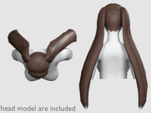 Straight Ponytails Hairstyle V5921 3D Model