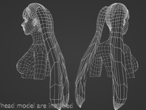 Straight Ponytails Hairstyle V5921 3D Model