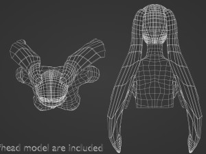 Straight Ponytails Hairstyle V5921 3D Model