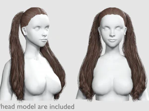 Зачіска з густими косами V18935 3D Модель