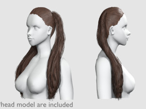 Thick Braids Hairstyle V18935 3D 模型