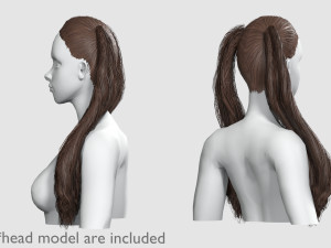 Thick Braids Hairstyle V18935 3D 模型