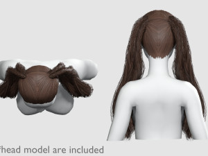 Thick Braids Hairstyle V18935 3D 模型