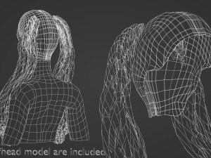 Thick Braids Hairstyle V18935 3D 模型