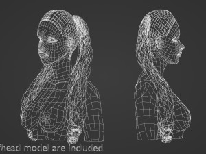 Thick Braids Hairstyle V18935 3D 模型