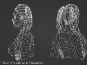Thick Braids Hairstyle V18935 3D 模型