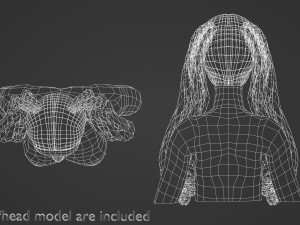 Thick Braids Hairstyle V18935 3D 模型